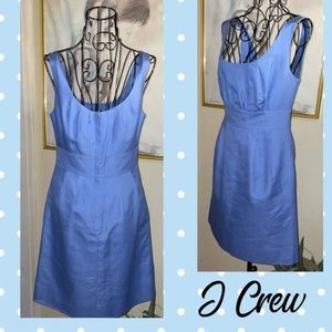 J.CREW "COTTON CADY SYDNEY DRESS" IN LIGHT BLUE~SLEEVELESS~POCKETS~SIZE 4
